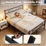 HOMCOM 4ft6 Double Metal Bed Frame with Diamond Headboard and Footboard – Platform Bed, Black