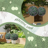 HOMCOM Set of Two Artificial Boxwood Balls Plants – Purple