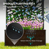 Outsunny Outdoor Metal Planter, with Back Trellis – Black