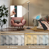 HOMCOM RGB Uplighter Floor Lamp, Tall Dimmable Standing Lamp with Remote & Touch Control