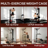 SPORTNOW Power Tower with Lat Pull Down, Pull Up Bar & Dip Station – Adjustable Home Gym Station, 300 kg Capacity