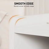 HOMCOM Bedside Table with 2 Drawers and Open Shelves – Cut-Out Handles, High Gloss White Nightstand