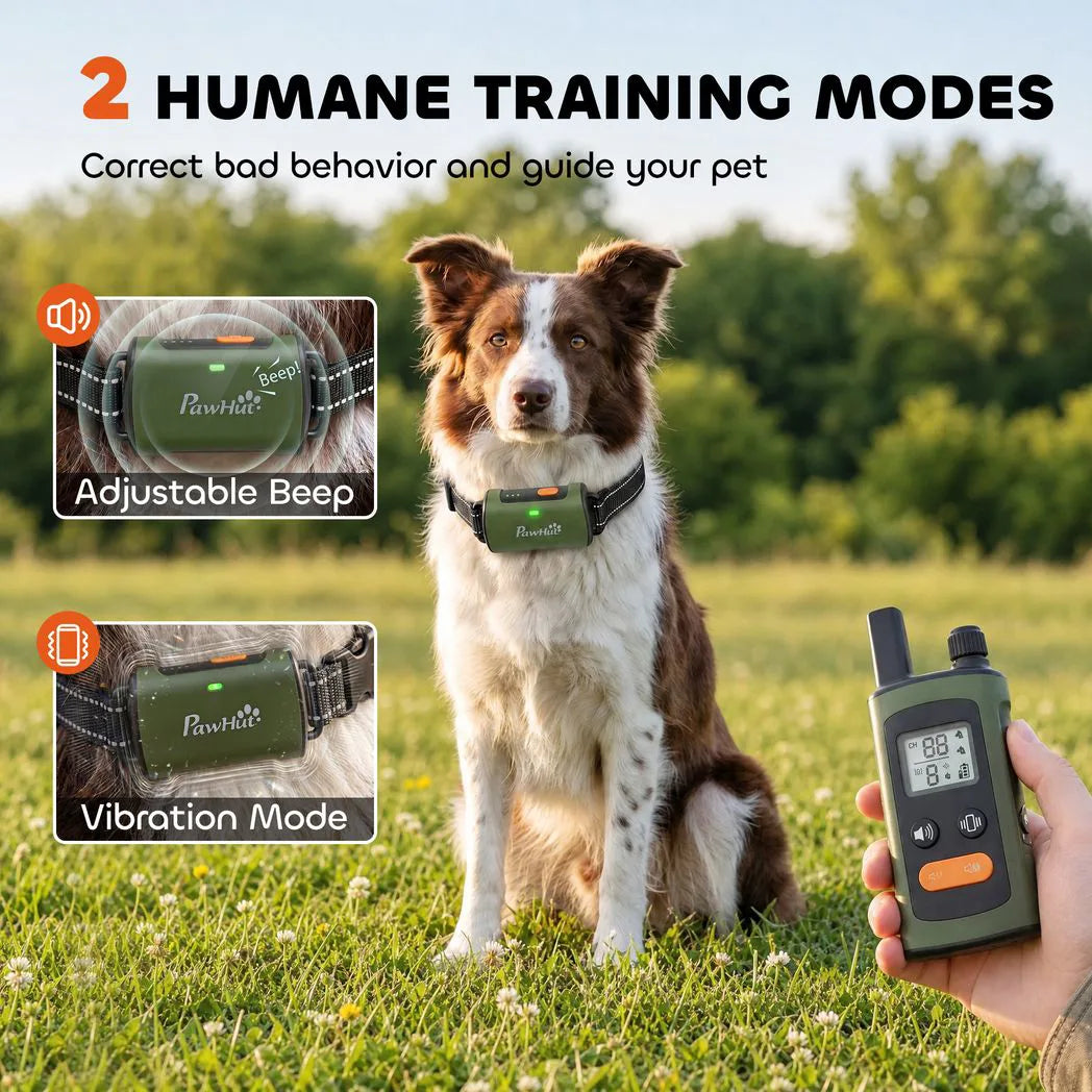 PawHut Dog Training Collar with 3200ft Remote, 3 Modes & IPX7 Waterproof Receiver – Rechargeable Anti-Barking