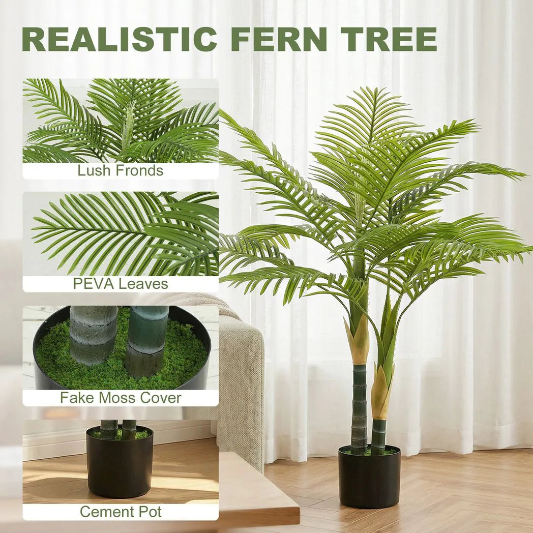 HOMCOM Artificial Palm Tree with 14 PEVA Leaves