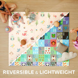 AIYAPLAY Foldable Double-Sided Baby Play Mat – Animals, Letters & Numbers Foam Crawling Mat