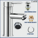 Cisivis Cloakroom Basin Mixer Tap with Pop-Up Waste, 180° Swivel Spout – Chrome Brass Bathroom Sink Faucet