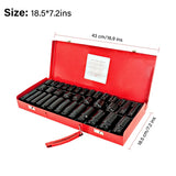 35 Piece 1/2 Inch Drive Deep Impact Socket Set, 8–32mm Metric – Chrome Molybdenum Steel with Storage Case