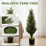 HOMCOM Set of 2 Artificial Cypress Topiary Trees in Weighted Pots, 90 cm, 564 Leaves