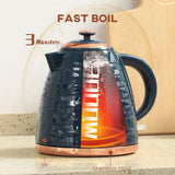 HOMCOM 3kW Rapid Boil Electric Kettle, 1.7L with Boil-Dry Protection & Removable Filter, Dark Blue