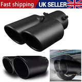 Dual Outlet Stainless Steel Exhaust Tip – Double Wall Straight Cut Tail Muffler Tip for 1.5–2.4 Inch Pipes