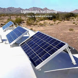 Aluminium Solar Panel Mounting Brackets with Adjustable 15–30° Tilt – Telescopic Wall & Roof Mount, Silver