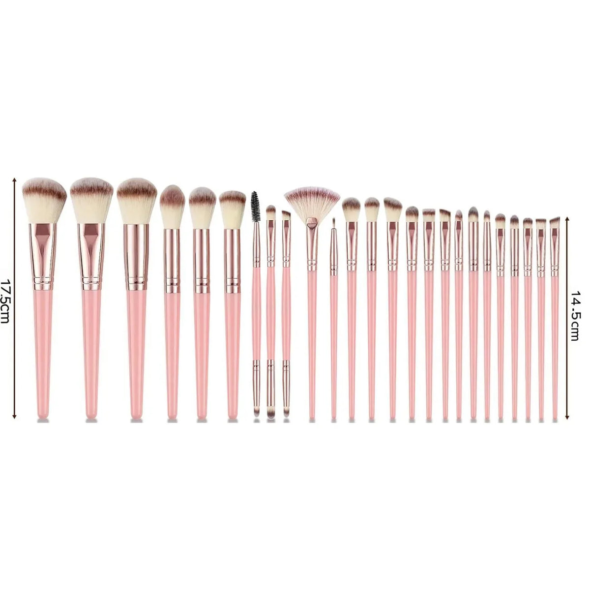 25-Piece Makeup Brush Set with Synthetic Bristles – Foundation, Concealer, Blush and Eyeshadow Brushes, Pink