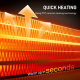 HOMCOM 1500W Ceramic Fan Heater with 3 Modes, 24H Timer, Flame Effect and Oscillation – Bedroom Heater, White