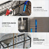 Outsunny 3-Tier Garden Tool Storage Rack with 11 Hooks – Holds 20 Long-Handled Tools, Brooms, Shovels & Rakes
