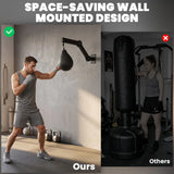 SPORTNOW Wall-Mounted Boxing Speed Bag with Height-Adjustable Arm, Air Pump and Wrenches – Home Gym Equipment