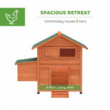 PawHut Wooden Chicken Coop with Nesting Box, Pull-Out Tray, Sliding Window and Waterproof Roof – Hen House