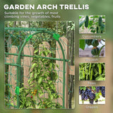 Outsunny 183 cm Metal Garden Arch Trellis with Climbing Net – Plant Support for Fruit and Vegetables