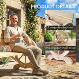 Outsunny 2-Seater Wagon Wheel Garden Bench, Fir Wood, Natural Finish