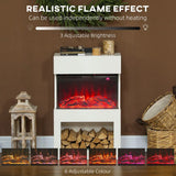 HOMCOM 19" Electric Fireplace with Mantel, 3D Flame Effect, Remote and Timer – 1000W/2000W, White