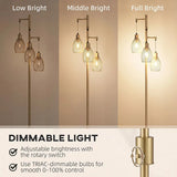HOMCOM 170cm Dimmable 3-Light Cage Floor Lamp