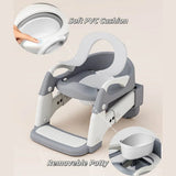 2-in-1 Toddler Potty Training Toilet Seat with Step Ladder – Foldable, Adjustable, Non-Slip
