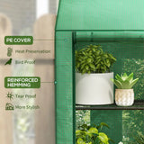 Outsunny Six-Shelf Portable Greenhouse with Two Roll-Up Doors & PE Cover – Steel Frame Plant Greenhouse