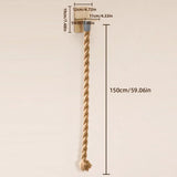 1.5m Wall-Mounted Cat Climbing & Scratching Rope Post – Pine Wood & Hemp Rope