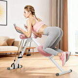 Folding Ab Crunch Machine with 2 Incline Levels, 5 Backrest Heights & Resistance Bands – Home Core Trainer