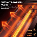 Outsunny 3000 W Wall-Mounted Electric Infrared Patio Heater, 9 Heat Settings, 24 H Timer, IP65 – Black