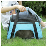Large Soft Fabric Folding Pet Carrier Bag with Mesh Panels & Pockets – Portable Dog and Cat Travel Bag, Black
