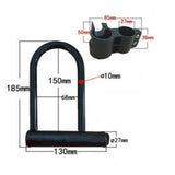 Heavy Duty U-Shaped Bike Lock with 2 Keys & Mounting Bracket – Zinc Alloy Anti-Theft Lock for Bicycles & Scooters