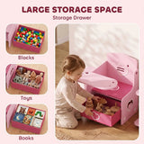 AIYAPLAY Kids Table and Chair Set with Storage Bin – Desk for Play, Reading and Painting, Ages 3–5, Pink