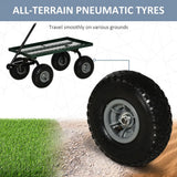 Outsunny Heavy Duty Garden Trolley Cart with 10" Pneumatic Wheels & Foam Handle – 150 kg Capacity, Green