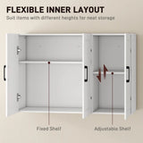 HOMCOM 90 cm Wall-Mounted Bathroom Cabinet with Soft-Close Doors and Adjustable Shelf – White
