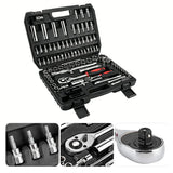 94-Piece Socket Set with 1/2" and 1/4" Drive Ratchets, Bits and Extension Bars – Chrome-Vanadium Kit