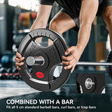 SPORTNOW 20kg Olympic Weight Plate with Tri-Grip Handles and 5cm Centre Hole – Home Gym, Black