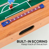 SPORTNOW 20in Table-Top Football Table with Steel Rods – Compact Foosball Game for Kids & Adults, Wood Finish
