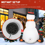Outsunny 6FT Christmas Inflatable Snowman and Penguins with Built-In LED Lights and Projector – Indoor Outdoor Garden Decoration