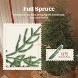 HOMCOM 5ft Full Spruce Artificial Christmas Tree with 1375 Dense Tips & Foldable Metal Stand – Green