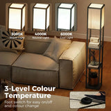 HOMCOM 3-Tier Column Shelf Floor Lamp