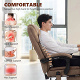 HOMCOM Executive Office Chair with 6-Point Vibration Massage and Heat, High Back, Reclining, Brown