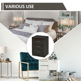 HOMCOM Three-Drawer Bedside Table with Wood-Effect Finish & Non-Slip Feet – Bedroom Nightstand, Black