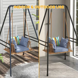 Outsunny Hammock Chair Stand with Heavy-Duty Metal Frame – Hanging Chair, Egg Chair & Porch Swing Stand, Black