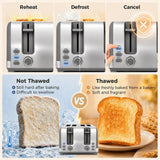 HOMCOM 1.7L 3000W Stainless Steel Kettle and 4-Slice Toaster Set with 7 Browning Levels – Cordless Fast Boil, Grey