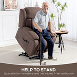 HOMCOM Power Lift Recliner Chair with Vibration Massage and Remote – Riser Chair for Elderly, Dark Brown