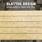 Outsunny Outdoor Garden Coffee Table – Slatted Wood-Plastic Composite Top with Metal Frame, 90 x 49cm, Brown