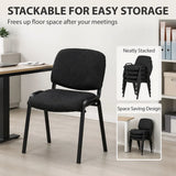 HOMCOM Stackable Meeting Chair with Padded Seat and Curved Backrest – Conference Room Office Chair, Black