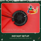 Outsunny 6ft Inflatable Santa Sleigh Christmas Decoration with Built-In LEDs – Outdoor Blow-Up Display