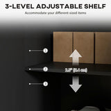 HOMCOM Modern Sideboard Buffet Cabinet with Adjustable Shelves & Metal Legs – Kitchen Storage Cupboard, Black