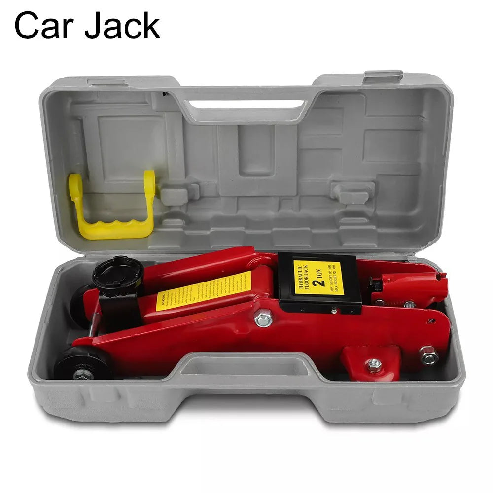 2 Ton Hydraulic Trolley Floor Jack with Plastic Storage Carry Case – Low Profile Car and Van Jack